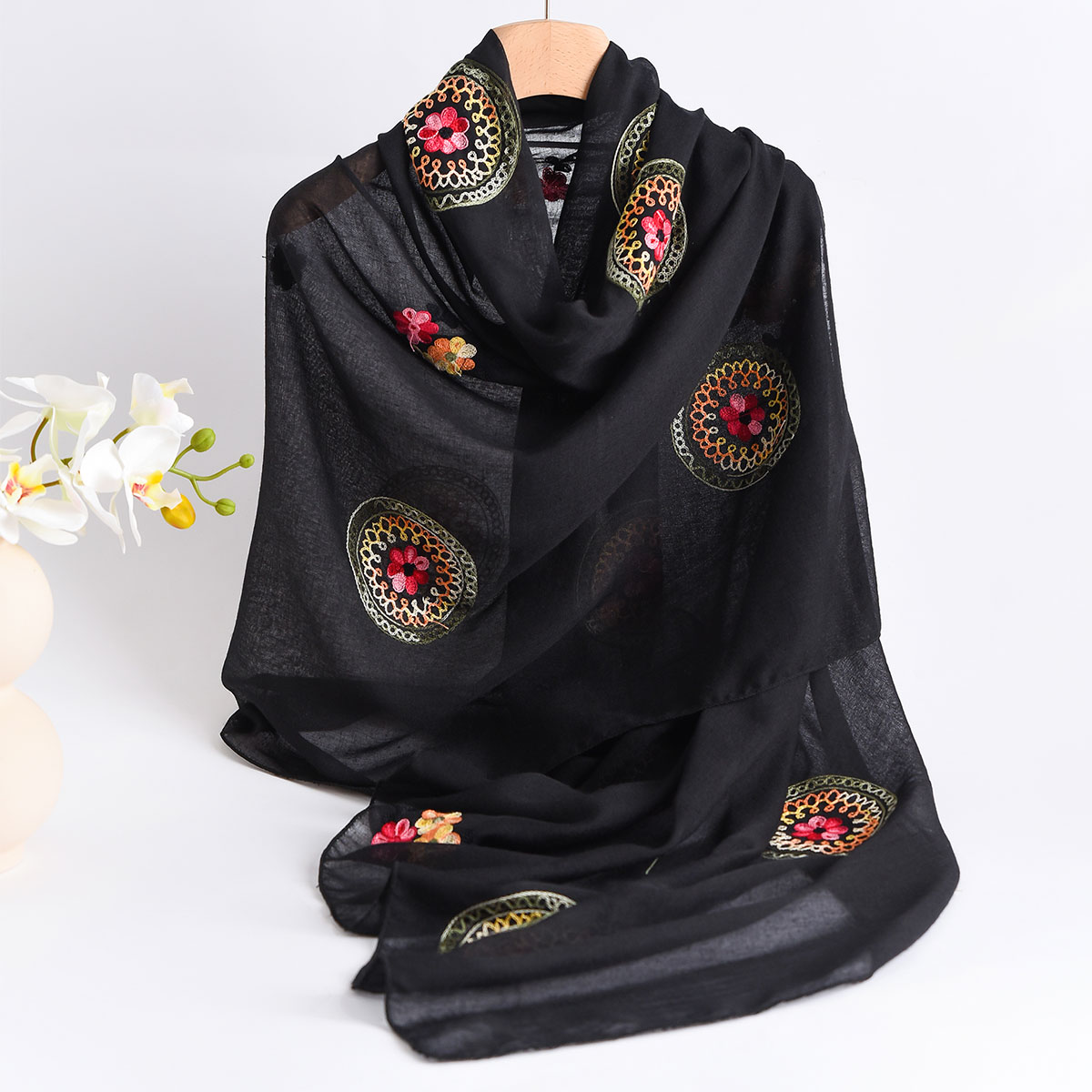 Syal Bordir Katun dan Linen Ri - New Ethnic Fashion ulasan dan harga