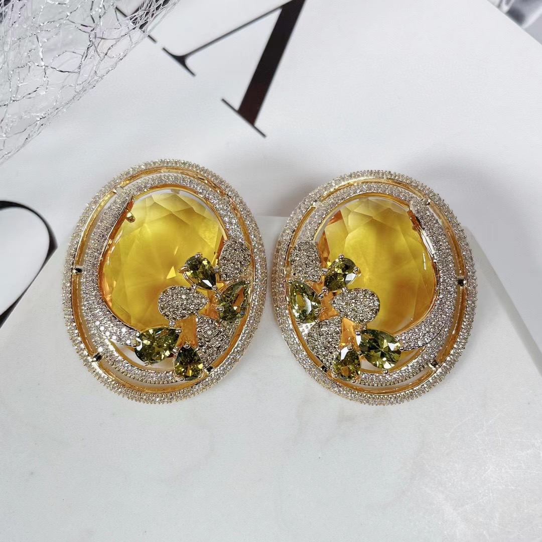 SENYU anting-anting kancing CZ - Ethnic Fashion India ulasan dan harga
